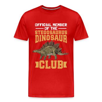 Stegosaurus dinosaure Dino cadeau - T-shirt bio Premium Homme - rouge - Devant - Damien (186cm)