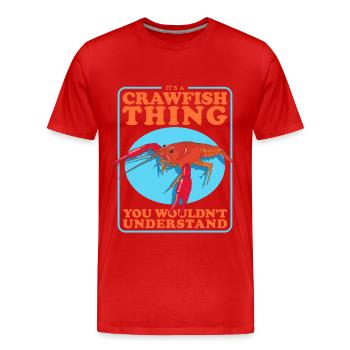 Crayfish Noble Crayfish Seafood Gift - Men's Premium Organic T-Shirt - red - Front - Damien (186cm)
