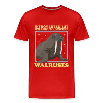 Cadeau de morse Morse - T-shirt bio Premium Homme - rouge - Devant - Damien (186cm)