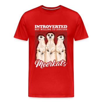 Meerkat funny meerkat - Men's Premium Organic T-Shirt - red - Front - Damien (186cm)