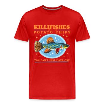 Egg-laying Toothcarp Killifish Gift - Men's Premium Organic T-Shirt - red - Front - Damien (186cm)