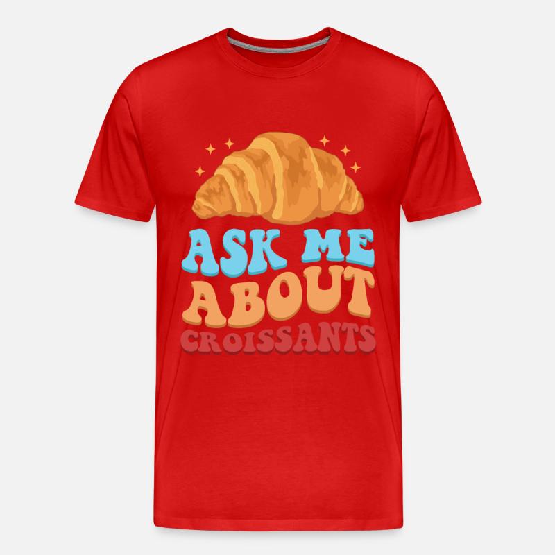 Croissant Hörnchen Beugel Gipfeli Geschenk - Männer Premium Bio T-Shirt - Rot