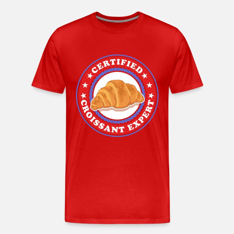 Croissant Experte Hörnchen Beugel Geschenk - Männer Premium Bio T-Shirt - Rot