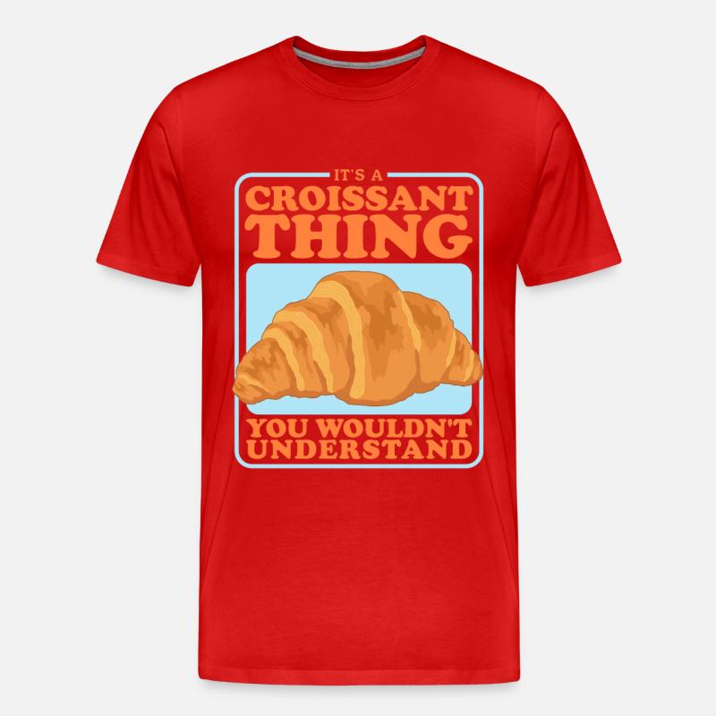 Croissant Gipfeli Hörnchen Beugel Geschenke - Männer Premium Bio T-Shirt - Rot