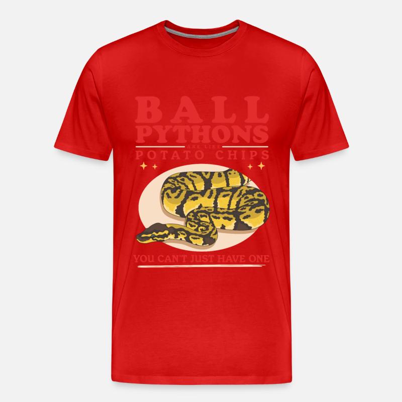 Königspython Python Schlangen Geschenke - Männer Premium Bio T-Shirt - Rot