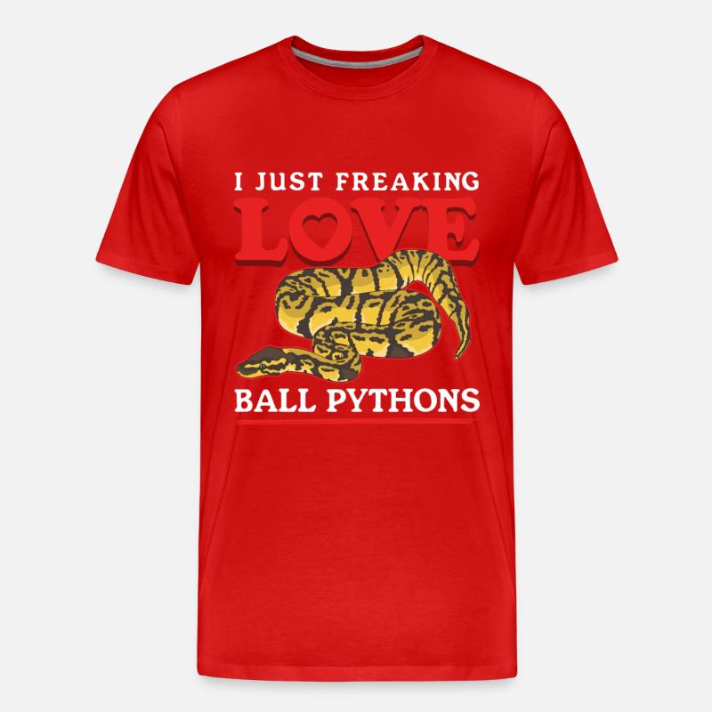 Königspython Schlangen Python Geschenke - Männer Premium Bio T-Shirt - Rot