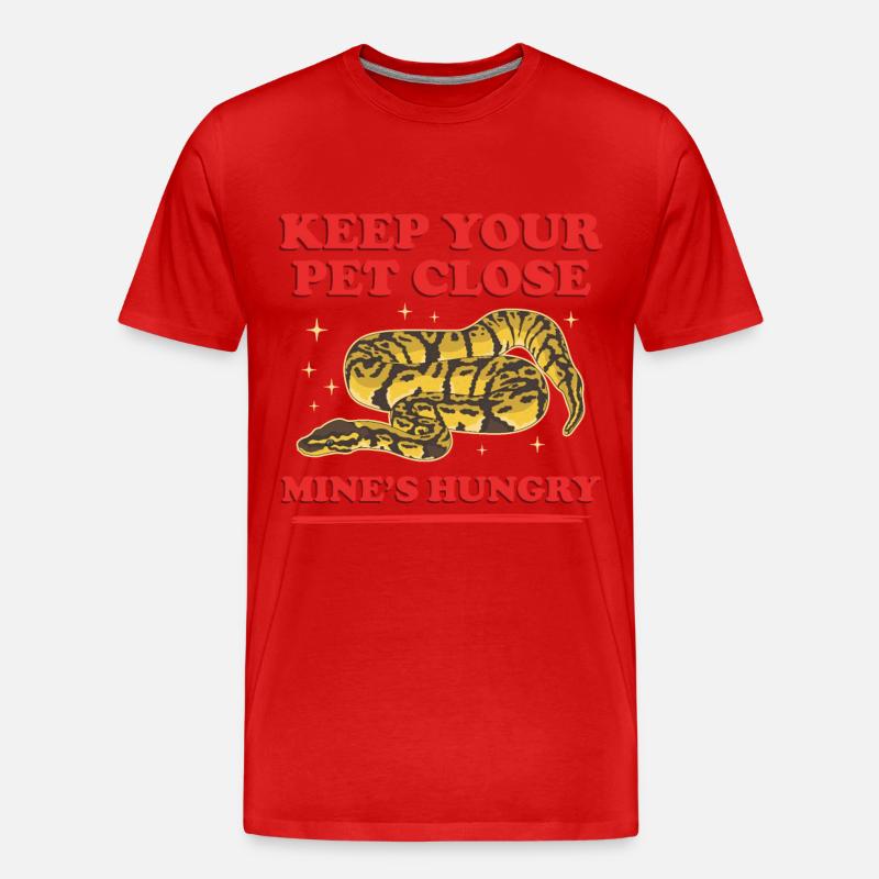 Roi Python Serpent Python Cadeau - T-shirt bio Premium Homme - rouge