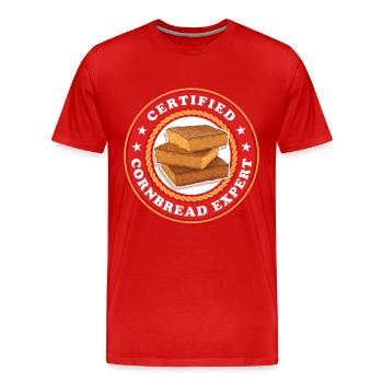 Pain de maïs Expert Pain de maïs Pain de maïs Cadeau - T-shirt bio Premium Homme - rouge - Devant - Damien (186cm)