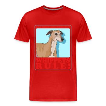 Whippet Kleiner Englischer Windhund Geschenk - Männer Premium Bio T-Shirt - Rot - Vorne - Damien (186cm)