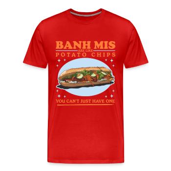 Banh Mi Sandwiches Bánh Mì Cadeaux - T-shirt bio Premium Homme - rouge - Devant - Damien (186cm)