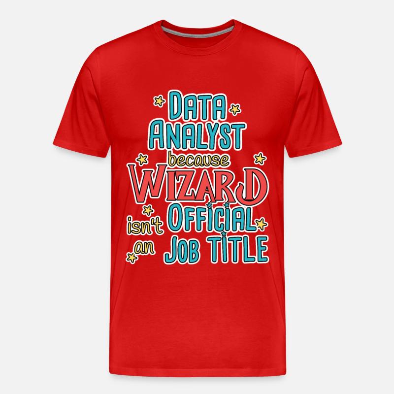 Data Analyst Wizard - Männer Premium Bio T-Shirt - Rot