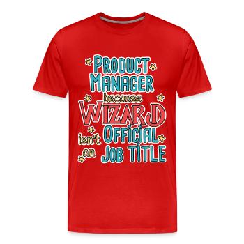 Assistant Chef de Produit - T-shirt bio Premium Homme - rouge - Devant - Damien (186cm)