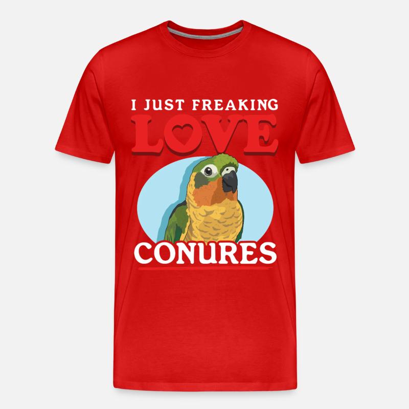 Conure Conures Papageien Geschenk - Männer Premium Bio T-Shirt - Rot