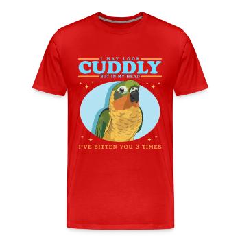 Conure Conures Papageien Geschenke - Männer Premium Bio T-Shirt - Rot - Vorne - Damien (186cm)