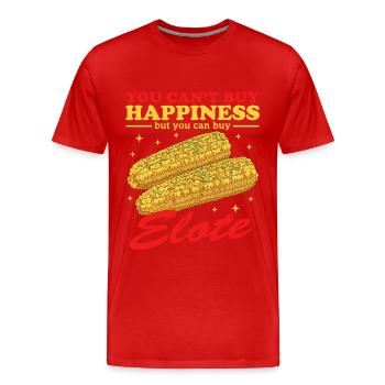 Elote Maïs en épi Elotes Cadeau - T-shirt bio Premium Homme - rouge - Devant - Damien (186cm)