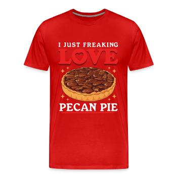 Pecan Pie Pekannusskuchen Geschenke - Männer Premium Bio T-Shirt - Rot - Vorne - Damien (186cm)