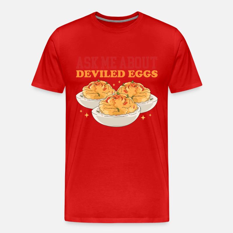 Stuffed Eggs Deviled Eggs Gift - Men's Premium Organic T-Shirt - red