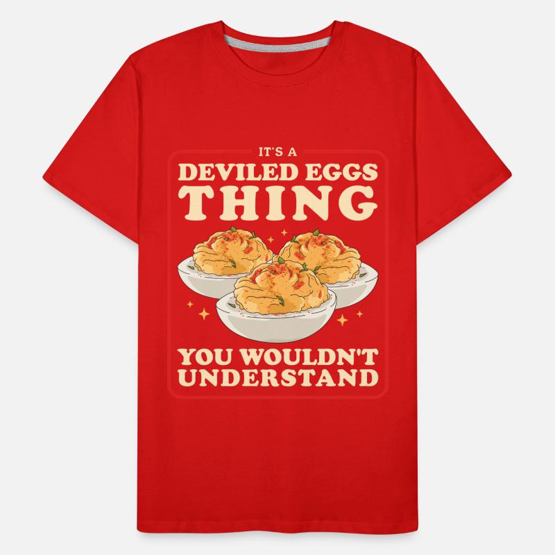 Gefüllte Eier Stuffed Deviled Eggs Geschenke Männer Premium Bio T-Shirt