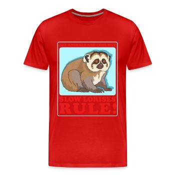 Plumploris Slow Lorises Geschenk - Männer Premium Bio T-Shirt - Rot - Vorne - Damien (186cm)