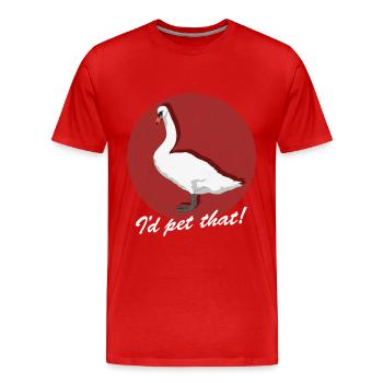 Swan Swans Swan Lover Gift - Men's Premium Organic T-Shirt - red - Front - Damien (186cm)