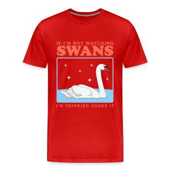 Cygnes Cygnes Cygne Cadeaux d’amant - T-shirt bio Premium Homme - rouge - Devant - Damien (186cm)