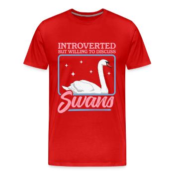 Swans Swan Swan Lover Gift - Men's Premium Organic T-Shirt - red - Front - Damien (186cm)