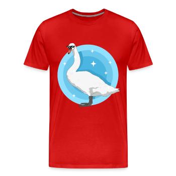 Cygnes Cygnes Swan Lover Cadeaux - T-shirt bio Premium Homme - rouge - Devant - Damien (186cm)