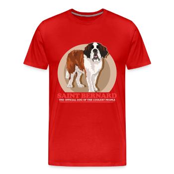 Chien Saint-Bernard Chien Saint-Bernard Cadeau - T-shirt bio Premium Homme - rouge - Devant - Damien (186cm)