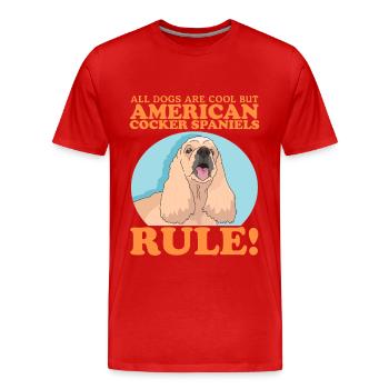 Cocker américain épagneul chien cadeaux - T-shirt bio Premium Homme - rouge - Devant - Damien (186cm)