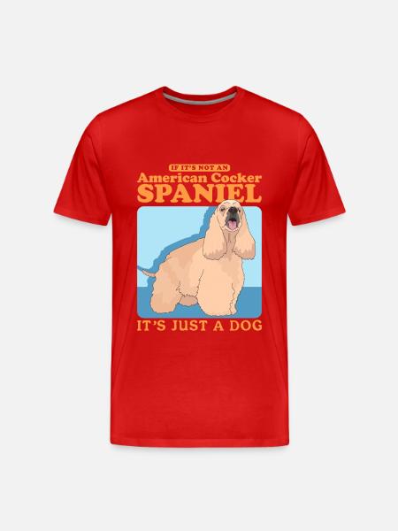 American Cocker Spaniel Dog Gift - Men's Premium Organic T-Shirt - red