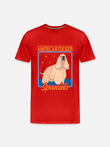 American Cocker Spaniel Gift - Men's Premium Organic T-Shirt - red