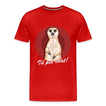 Meerkat funny meerkat - Men's Premium Organic T-Shirt - red - Front - Damien (186cm)