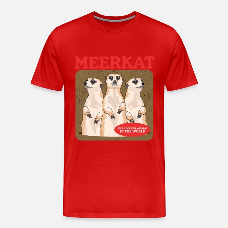 Erdmännchen süße Erdmännchen Geschenk - Männer Premium Bio T-Shirt - Rot