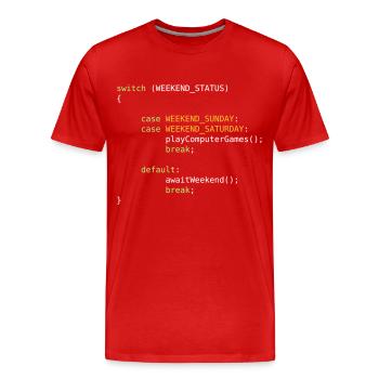 JAVA CODE - SWITCH - GAMING ON WEEKENDS - T-shirt bio Premium Homme - rouge - Devant - Damien (186cm)