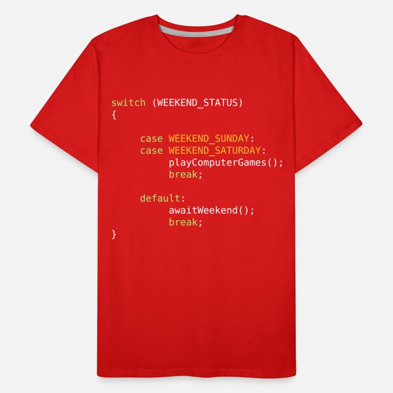 JAVA CODE - SWITCH - GAMING ON WEEKENDS Men's Premium Organic T-Shirt
