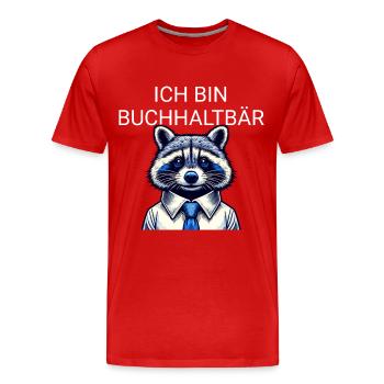 Je suis comptable comptable raton laveur - T-shirt bio Premium Homme - rouge - Devant - Damien (186cm)