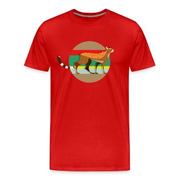 Cheetah - Running - Men's Premium Organic T-Shirt - red - Front - Damien (186cm)