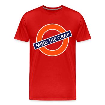 Mind the Crap - Men's Premium Organic T-Shirt - red - Front - Damien (186cm)