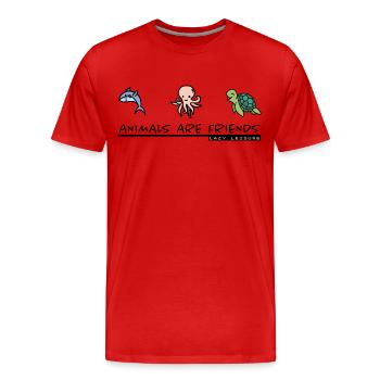 Animals Are Friends LLO - Männer Premium Bio T-Shirt - Rot - Vorne - Damien (186cm)