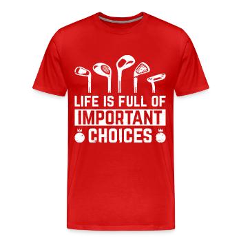 Golf Golfschläger Golfspieler - Männer Premium Bio T-Shirt - Rot - Vorne - Damien (186cm)