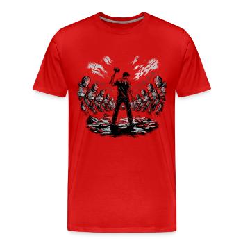 La dernière résistance - T-shirt bio Premium Homme - rouge - Devant - Damien (186cm)