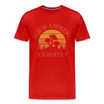 Pilze suchen Schwammerl Experte Geschenkidee - Männer Premium Bio T-Shirt - Rot - Vorne - Damien (186cm)