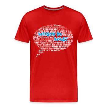 Weisch du was? Sprechblase Schweizerdeutsch blau - Männer Premium Bio T-Shirt - Rot - Vorne - Damien (186cm)