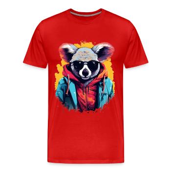 Streetstyle-Koalabär | Koala-Liebhaber - Männer Premium Bio T-Shirt - Rot - Vorne - Damien (186cm)