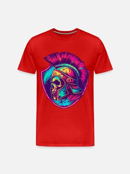 Spartan Skull Gladiator - Men's Premium Organic T-Shirt - red