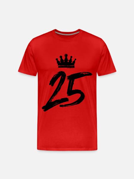 25 Couronne numérique - T-shirt bio Premium Homme - rouge