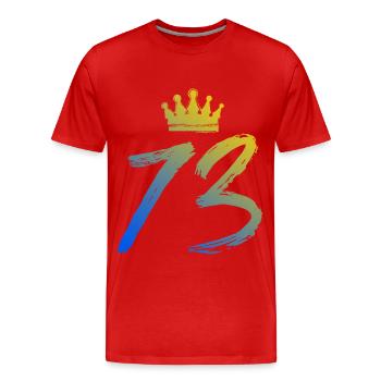 73 Figure de la couronne - T-shirt bio Premium Homme - rouge - Devant - Damien (186cm)