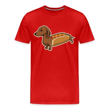 Hot Dog Dog - Männer Premium Bio T-Shirt - Rot - Vorne - Damien (186cm)