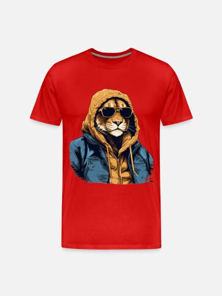 Mountain Lion Street Klimaer | elskere - Herre Premium T-shirt økologisk - rød