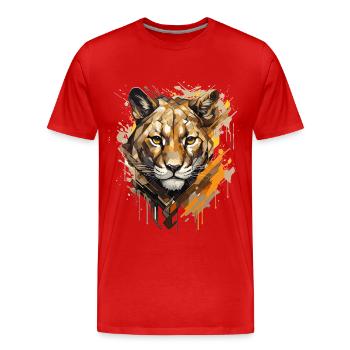 Das Gesicht des - Street Art - Männer Premium Bio T-Shirt - Rot - Vorne - Damien (186cm)